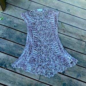 PRETTY ANGEL Swim Coverup Top Tunic Dress Linen Taupe Cream Size Medium